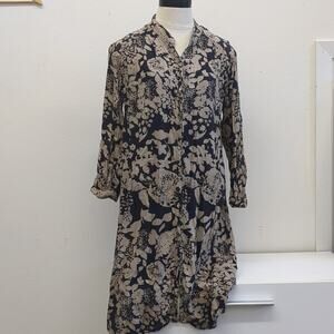 Velvet Brand floral button down quarter sleeve dress size‎ Small
